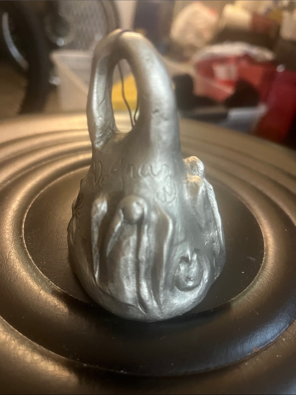 Vintage Degrazia signed Pewter Bell Handmade and Highly sought after vintage 412